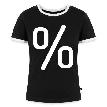 Prozent Symbol - Sonderzeichen - Frauen Kontrast-T-Shirt - Schwarz/Weiß - Vorne - Selfina (174cm)