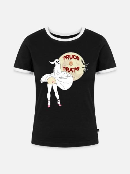 Süßes oder Saures - Frauen Kontrast-T-Shirt - Schwarz/Weiß