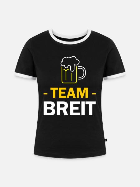 Team Breit - Frauen Kontrast-T-Shirt - Schwarz/Weiß