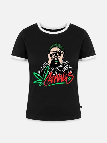 Canabis Men - Frauen Kontrast-T-Shirt - Schwarz/Weiß