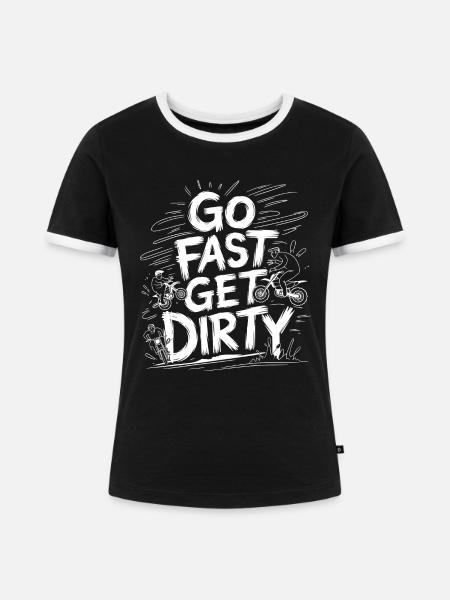 Abenteuer und Geschwindigkeit - Frauen Kontrast-T-Shirt - Schwarz/Weiß