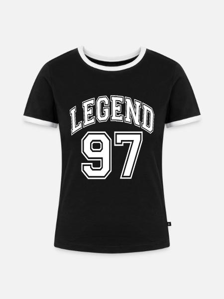 Legend 97 - Frauen Kontrast-T-Shirt - Schwarz/Weiß