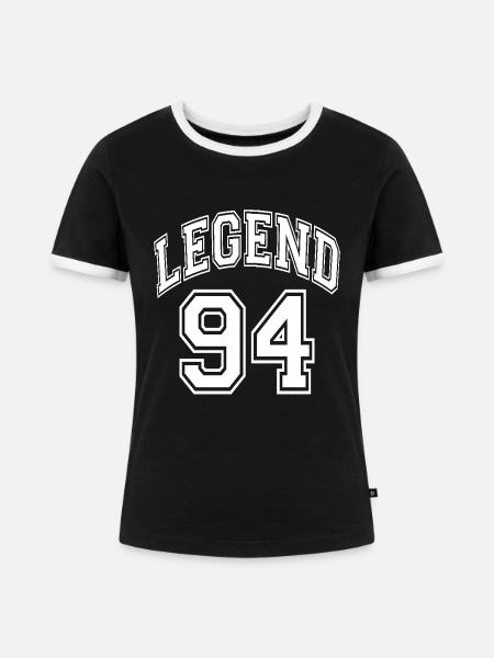Legend 94 - Frauen Kontrast-T-Shirt - Schwarz/Weiß