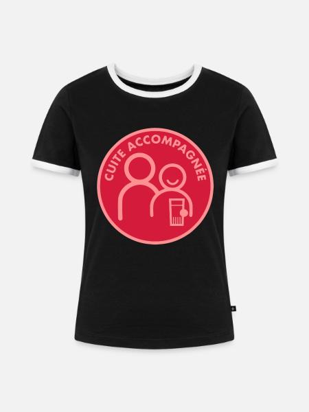 Cotta begleitet (2c) - Frauen Kontrast-T-Shirt - Schwarz/Weiß