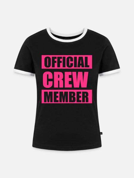 Official crew member - Frauen Kontrast-T-Shirt - Schwarz/Weiß