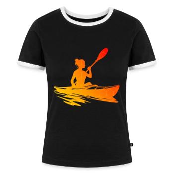 Kanu Kayak Herren Kajakfahren Damen Kajak - Frauen Kontrast-T-Shirt - Schwarz/Weiß - Vorne - Selfina (174cm)