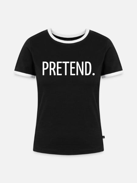Vorgeben - Frauen Kontrast-T-Shirt - Schwarz/Weiß