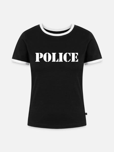 Military POLICE - Frauen Kontrast-T-Shirt - Schwarz/Weiß