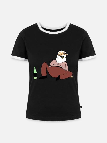 Lustiger Alkoholiker - Frauen Kontrast-T-Shirt - Schwarz/Weiß