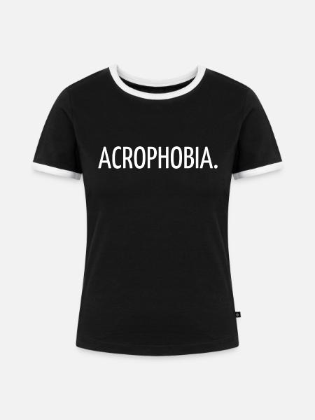 Höhenangst - Frauen Kontrast-T-Shirt - Schwarz/Weiß