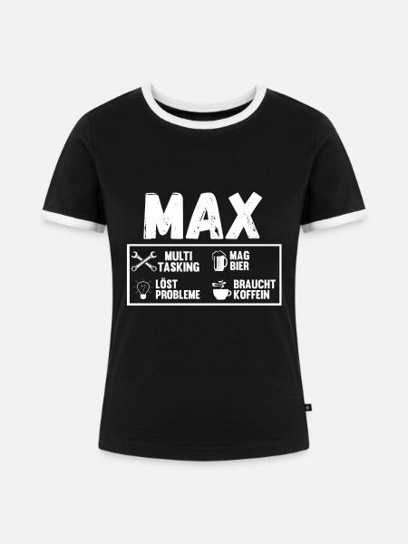 Max - Frauen Kontrast-T-Shirt - Schwarz/Weiß