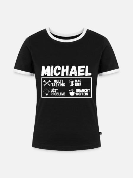 Michael - Frauen Kontrast-T-Shirt - Schwarz/Weiß