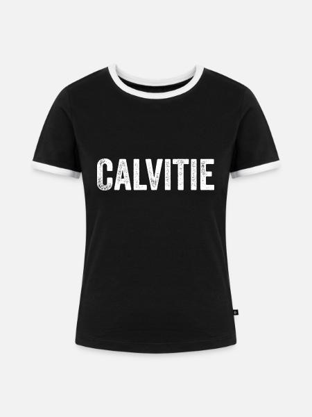 Kahlheit - Frauen Kontrast-T-Shirt - Schwarz/Weiß