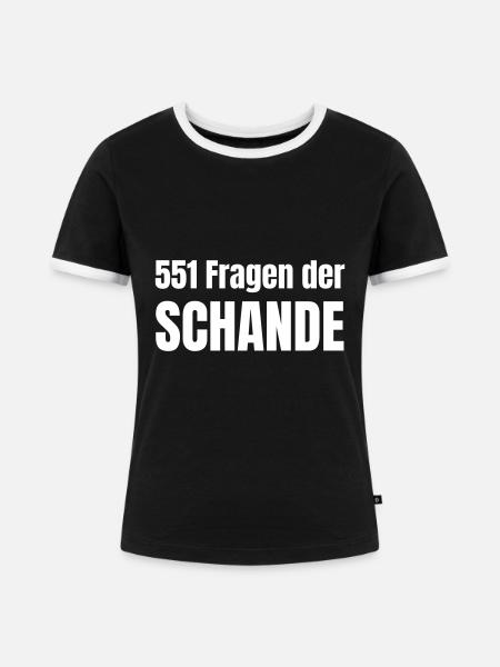 551 Fragen einer Partei - Frauen Kontrast-T-Shirt - Schwarz/Weiß