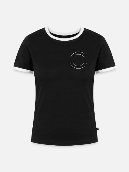 Kreis - Frauen Kontrast-T-Shirt - Schwarz/Weiß