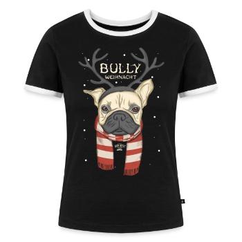 Bully Weihnacht - Frauen Kontrast-T-Shirt - Schwarz/Weiß - Vorne - Selfina (174cm)