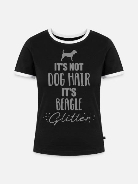 Beagle - Frauen Kontrast-T-Shirt - Schwarz/Weiß
