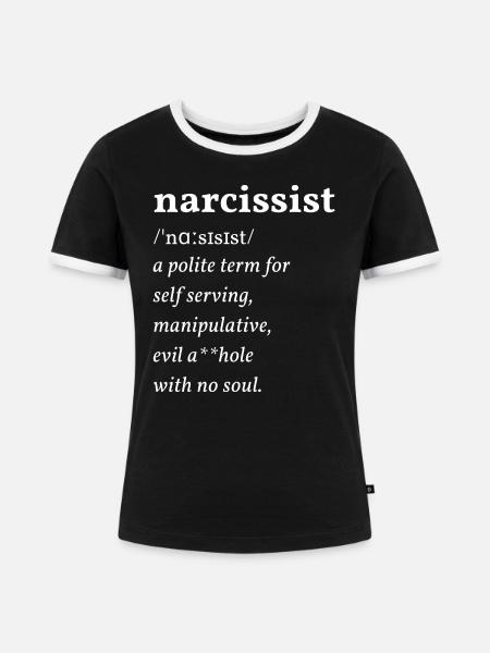 Narzisstische Definition - Frauen Kontrast-T-Shirt - Schwarz/Weiß