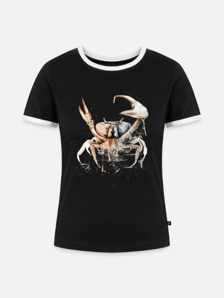 Sternzeichen Krebs - Frauen Kontrast-T-Shirt - Schwarz/Weiß