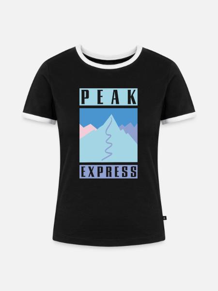 Peak-Express - Frauen Kontrast-T-Shirt - Schwarz/Weiß