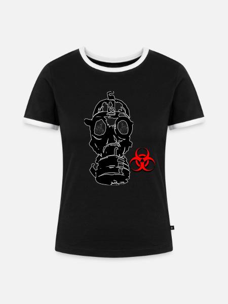 Fuck the virus - Frauen Kontrast-T-Shirt - Schwarz/Weiß