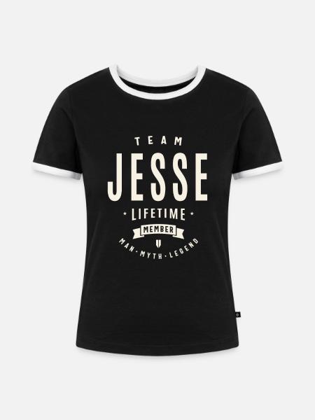 Team Jesse Lebenslanges Mitglied - Frauen Kontrast-T-Shirt - Schwarz/Weiß