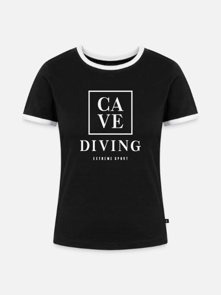 Extremsport Höhlentauchen - Frauen Kontrast-T-Shirt - Schwarz/Weiß