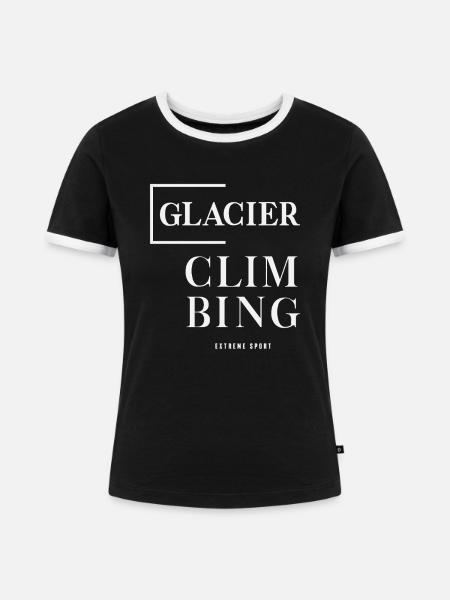 Extremsport Gletscherklettern - Frauen Kontrast-T-Shirt - Schwarz/Weiß