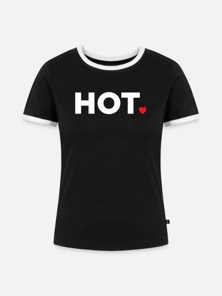 Heiß - Frauen Kontrast-T-Shirt - Schwarz/Weiß