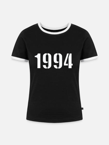 1994 - Frauen Kontrast-T-Shirt - Schwarz/Weiß