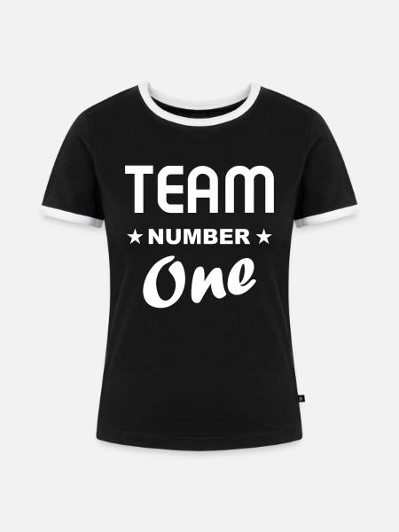 Team One - Frauen Kontrast-T-Shirt - Schwarz/Weiß