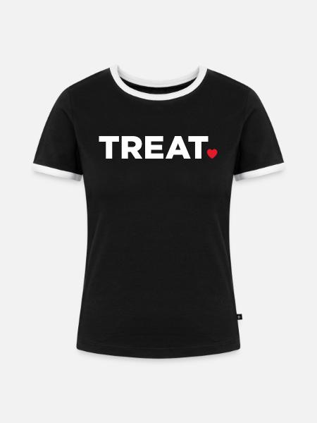 Behandeln - Frauen Kontrast-T-Shirt - Schwarz/Weiß