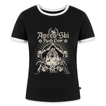 Apres Ski Party Crew - Frauen Kontrast-T-Shirt - Schwarz/Weiß - Vorne - Selfina (174cm)