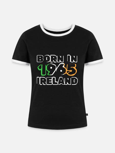1965 - Frauen Kontrast-T-Shirt - Schwarz/Weiß