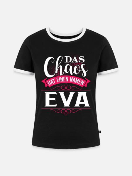 EVA - Chaos - Frauen Kontrast-T-Shirt - Schwarz/Weiß