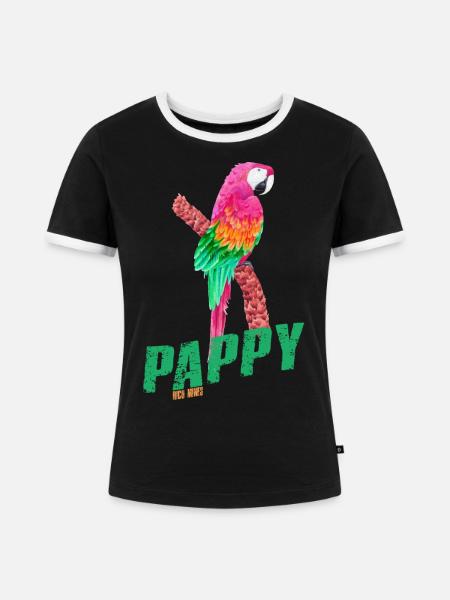 PAPPY - Frauen Kontrast-T-Shirt - Schwarz/Weiß