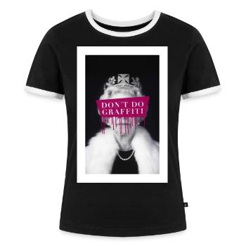 don't do graffiti Poster - Frauen Kontrast-T-Shirt - Schwarz/Weiß - Vorne - Selfina (174cm)