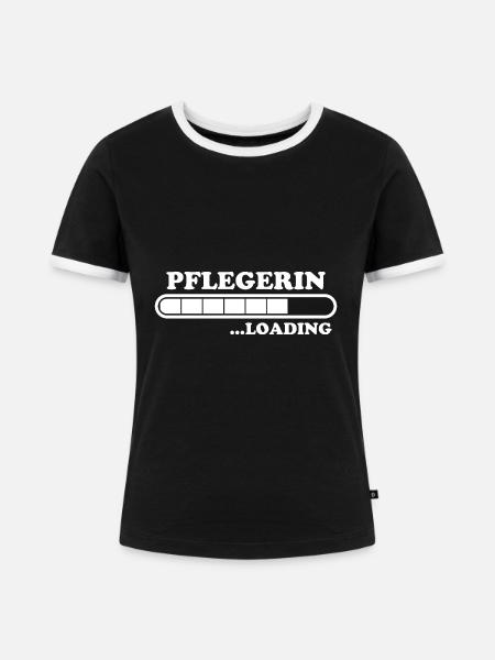 Pflegerin Spruch Pflegekraft Pflegerin Geschenk - Frauen Kontrast-T-Shirt - Schwarz/Weiß