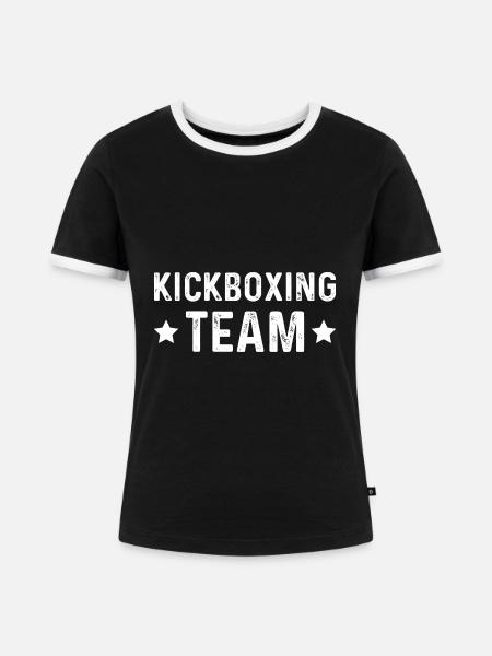 Kickboxing Team - Frauen Kontrast-T-Shirt - Schwarz/Weiß