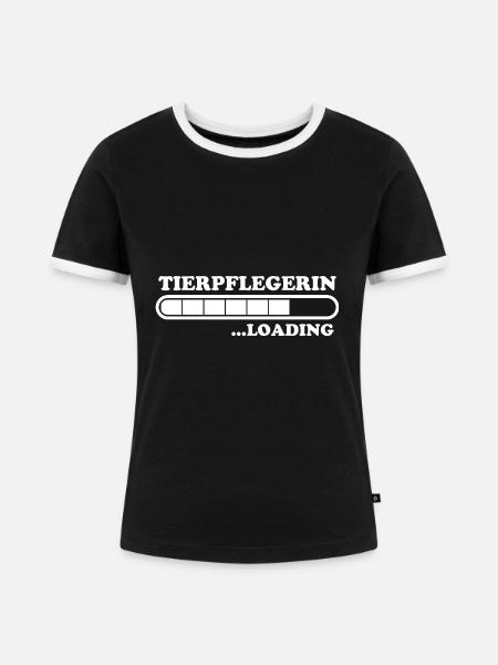 Tierpflegerin Spruch Lustig Tierpflegerin Geschenk - Frauen Kontrast-T-Shirt - Schwarz/Weiß
