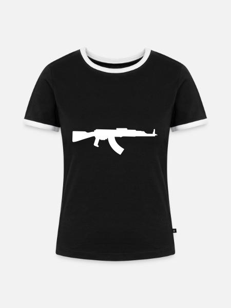 Gewehr icon symbol - Frauen Kontrast-T-Shirt - Schwarz/Weiß