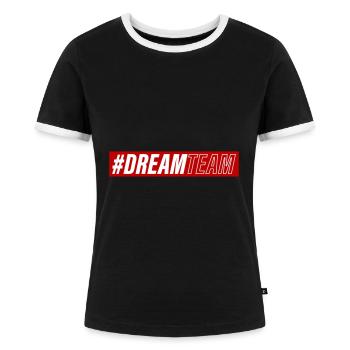 Dream Team - Frauen Kontrast-T-Shirt - Schwarz/Weiß - Vorne - Selfina (174cm)