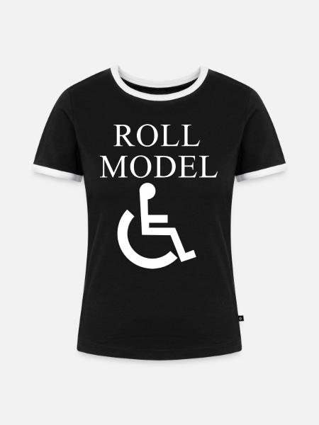 Rollenmodell - Frauen Kontrast-T-Shirt - Schwarz/Weiß
