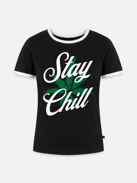 Stay Chill Marihuana - Frauen Kontrast-T-Shirt - Schwarz/Weiß