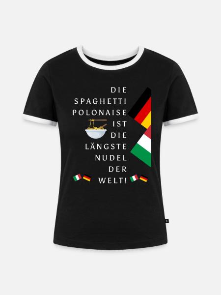 Spaghetti Polonaise - Frauen Kontrast-T-Shirt - Schwarz/Weiß
