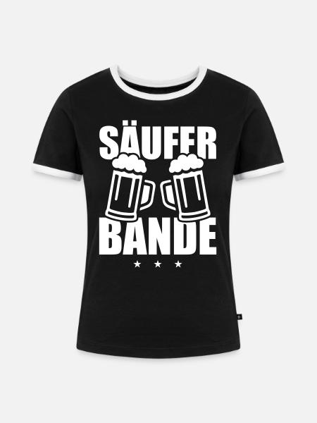 Säufer Bande - Frauen Kontrast-T-Shirt - Schwarz/Weiß