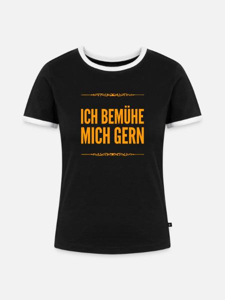 ich strenge mich an - Frauen Kontrast-T-Shirt - Schwarz/Weiß