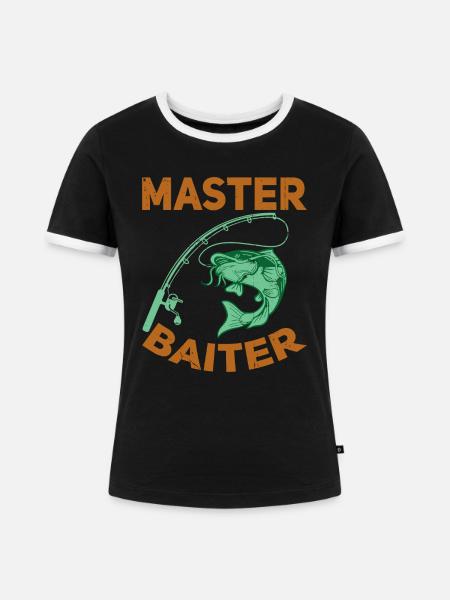 Master Baiter - Wels Catfish Hunter - Frauen Kontrast-T-Shirt - Schwarz/Weiß