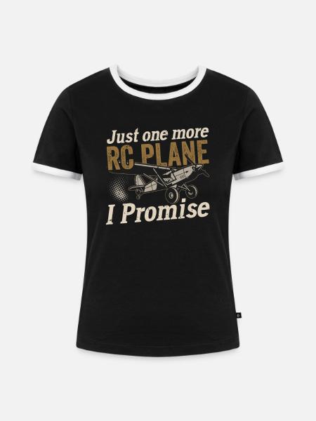RC Flugzeug Modellbau Modellflieger - Frauen Kontrast-T-Shirt - Schwarz/Weiß
