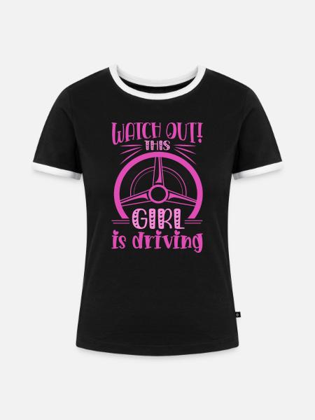 Füherscheinprüfung Führerschein Fahrprüfung - Frauen Kontrast-T-Shirt - Schwarz/Weiß